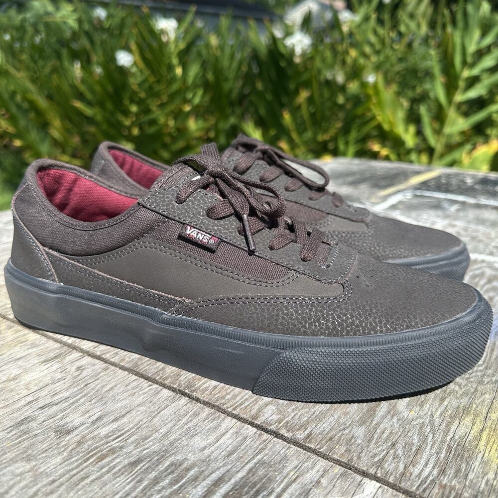 Vans Skate Curren Caples Men’s 9.5 Dark Brown Sneakers Lace Shoes VGC